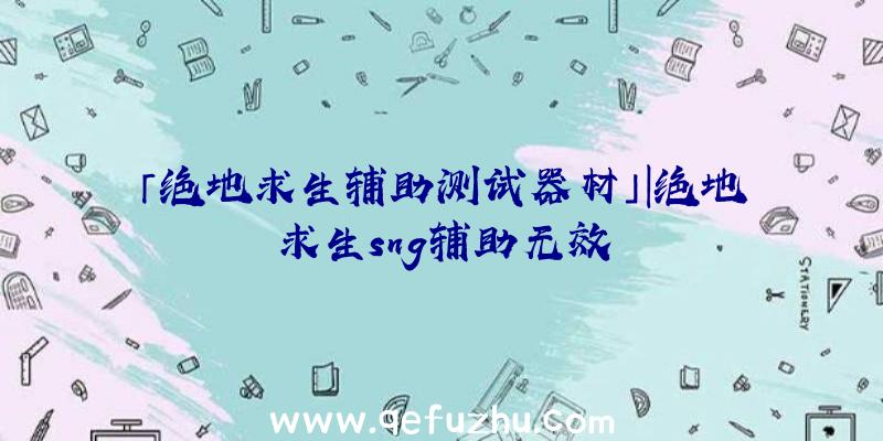 「绝地求生辅助测试器材」|绝地求生sng辅助无效